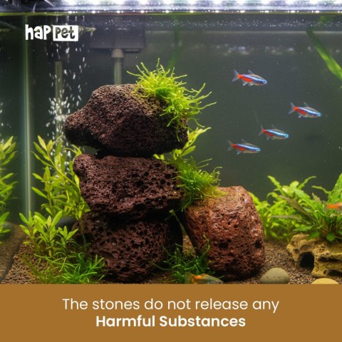 Lawa czerwona Happet puzzle 0,5 kg – kamień dekoracyjny do akwarium