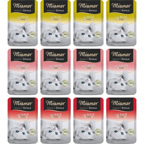 Miamor Royale 12pack Geniesser - indyk, łosoś, cielęcina w galarecie 12x100g