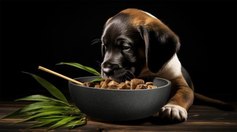 Happet miska bambusowa 17 cm grafitowa – lekka ekologiczna dla psa 0,9 l