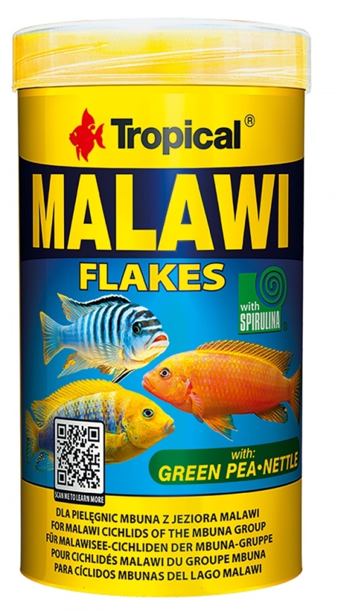 Tropical Malawi Flakes 250 ml / 50 g – pokarm roślinny dla pyszczaków mbuna