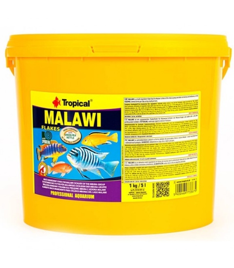 Tropical Malawi wiaderko 5l 1kg Pokarm płatkowany dla pyszczaków