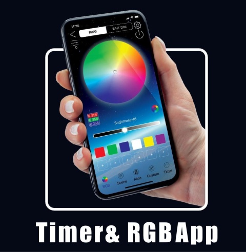 Happet AquaLED Lampa LED RGB 145 Bluetooth 123W do akwarium 145-155 cm