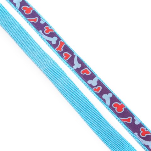 Komplet smycz i obroża Basic Style serca/kość, szerokość 2 cm