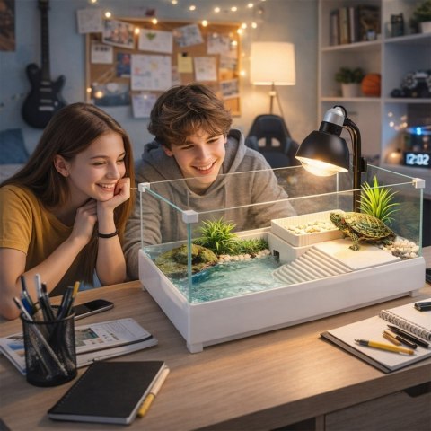 Kruger Meier Turtle Shell Garden - akwarium dla żółwia z wyspą 49x31x18.5