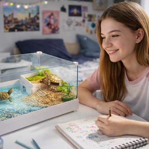 Kruger Meier Turtle Shell Garden - akwarium dla żółwia z wyspą 49x31x18.5