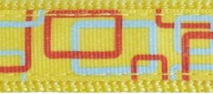 Szelki Basic Style, żółte z czerwono-niebieskim wzorem, szerokość 2,5 cm
