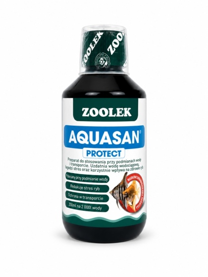 Zoolek Aquasan Protect 250 ml – uzdatniacz wody dla ryb, zmniejsza stres