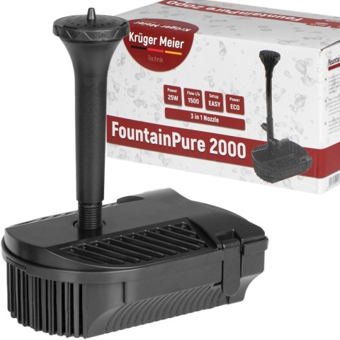Kruger Meier FountainPure 2000 - fontanna, filtr i pompa wody do oczka wodnego