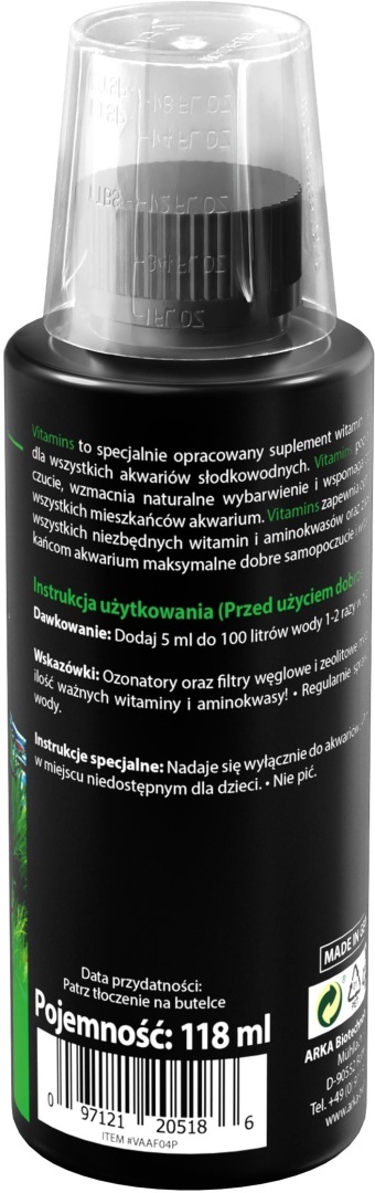 Arka Vitamins 118 ml – witaminy i aminokwasy do akwarium słodkowodnego