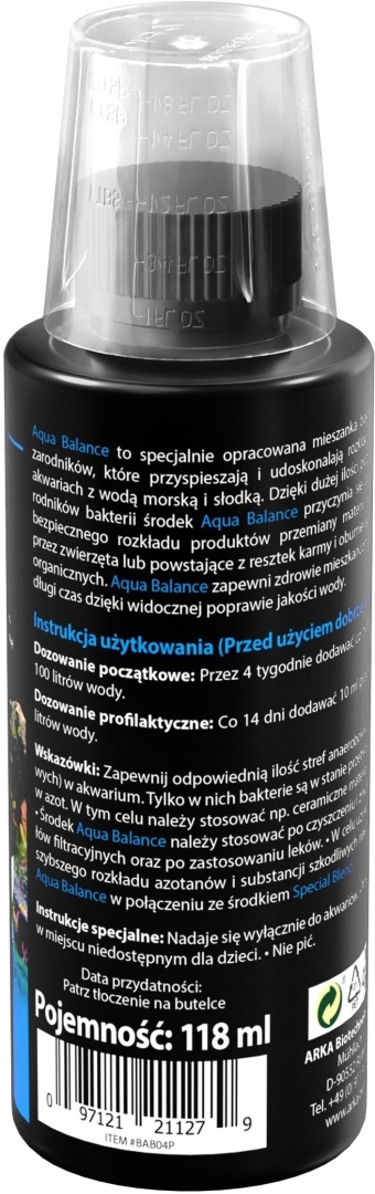 Arka Aqua Balance 118 ml – bakterie do stabilizacji biologii akwarium