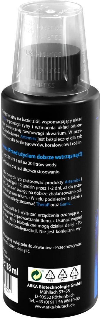 Arka Artemiss 118 ml – naturalny preparat wspierający zdrowie ryb