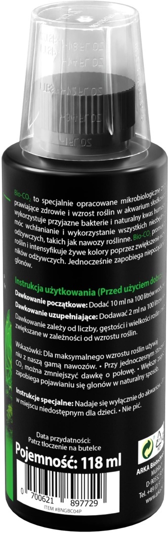 Arka Bio-Carbon 118 ml – węgiel w płynie CO₂ dla roślin akwariowych