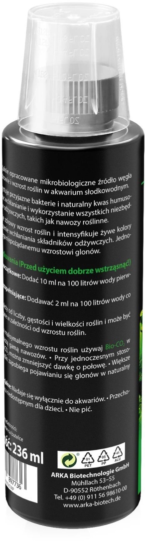 Arka Bio-Carbon 236 ml – płynny węgiel dla roślin akwariowych