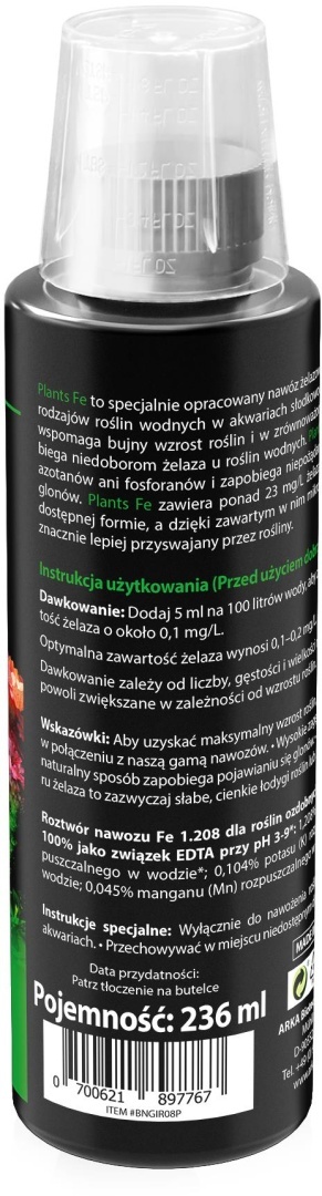 Arka Plants Fe 236 ml – żelazo Fe (Iron) dla roślin akwariowych