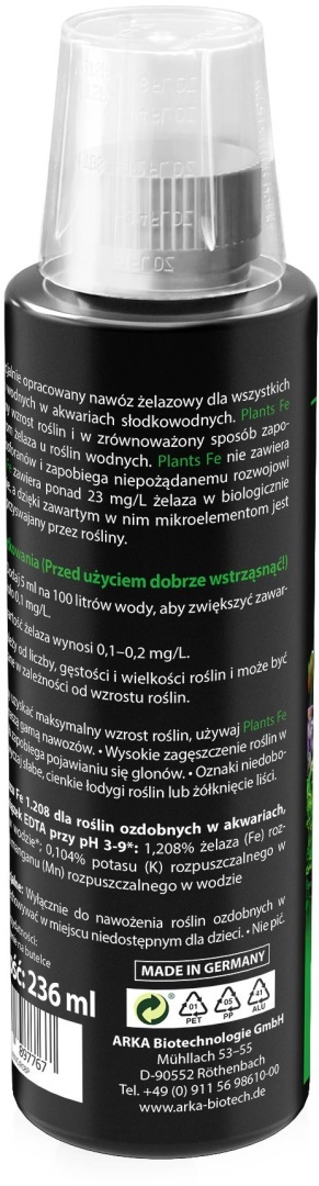 Arka Plants Fe 236 ml – żelazo Fe (Iron) dla roślin akwariowych