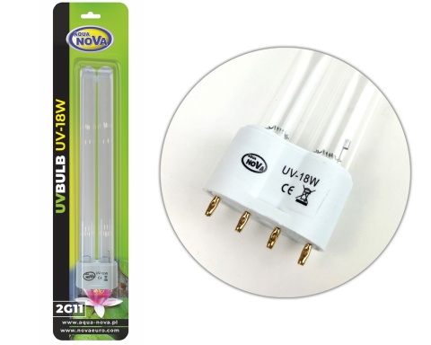 AQUA NOVA Żarnik promiennik UV 18W 222mm 2G11 do sterylizatorów i filtrów