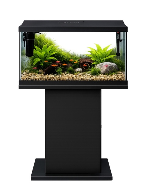 Akwarium 105l z wyposażeniem i szafką Czarne 75x35x120 cm - zestaw na start