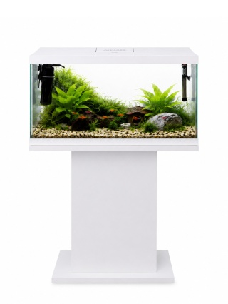 Akwarium 54l z wyposażeniem i szafką Białe 60x30x110 cm - zestaw na start