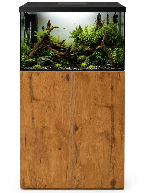 Akwarium 72l z wyposażeniem i szafką Czarne 60x30x125 cm - zestaw na start