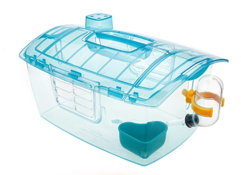 Happet First Home Klatka i transporter dla gryzoni z akcesoriami, Niebieski