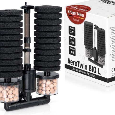 Kruger Meier AeroTwin BIO L - filtr wewnętrzny gąbkowy z biofiltracją