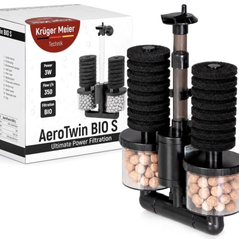 Kruger Meier AeroTwin BIO S - filtr wewnętrzny gąbkowy z biofiltracją