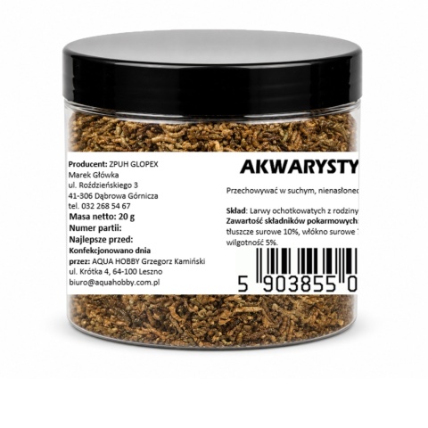 Glopex Ochotka liofilizowana 125ml (20g) – naturalny pokarm dla ryb