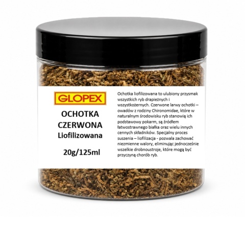Glopex Ochotka liofilizowana 125ml (20g) – naturalny pokarm dla ryb