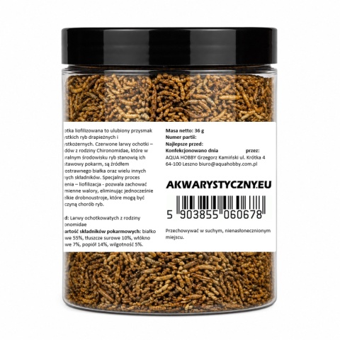 Glopex Ochotka liofilizowana 250ml (36g) – naturalny pokarm dla ryb