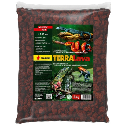 Tropical TerraLava – lawa wulkaniczna do terrarium bioaktywnego 6–18 mm