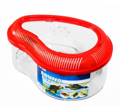 Happet basen dla żółwia z przykryciem 35 cm faunabox z wyspą, czerwony