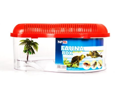 Happet basen dla żółwia z przykryciem 35 cm faunabox z wyspą, czerwony