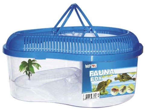 Happet basen dla żółwia z przykryciem 35 cm faunabox z wyspą, czerwony