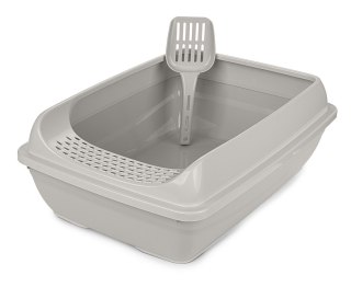 Kuweta dla kota Select szaro-beżowa z kratką i łopatką 49,6 cm