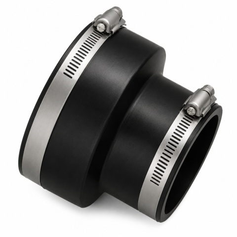 Mufa redukcyjna gumowa 110/75 mm elastyczna złączka do rur PVC + opaski