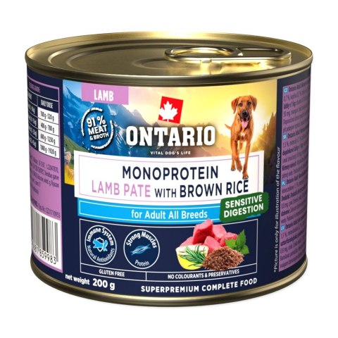 ONTARIO Adult Monoproteinowe Pâté z jagnięciny z brązowym ryżem 200 g (214-859983)
