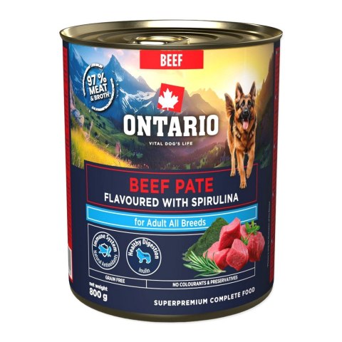 ONTARIO Adult Wołowe Pâté ze smakiem Spiruliny 800 g (214-859914)