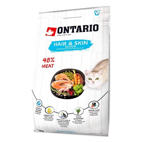 ONTARIO Cat Hair & Skin 2kg/ Pokarm dla kotów wspira sierść i skórę (213-10175)