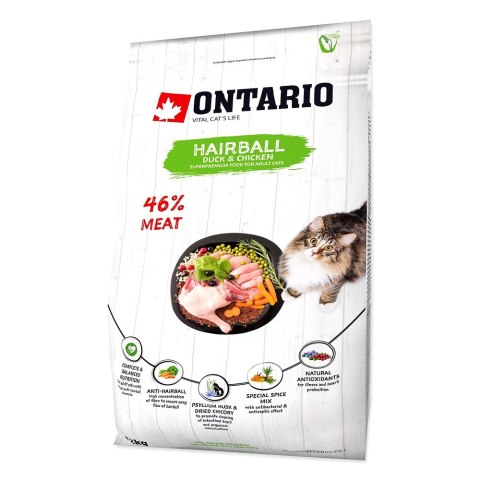 ONTARIO Cat Hairball 2kg/ Pokarm dla kotów odkłaczający (213-10125)