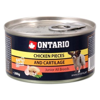 ONTARIO Junior kawałki kurczaka z chrząstkami 200g puszka dla szczeniąt (214-2001)