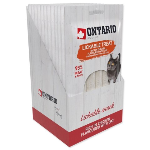 ONTARIO Przysmak do lizania dla kotów bogate w smaku kurczaka z owsem 5x14g (213-53318)
