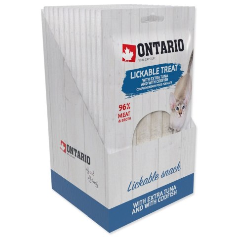 ONTARIO Przysmak do lizania dla kotów extra tuńczykiem i dorszem 5x14g (213-53723)