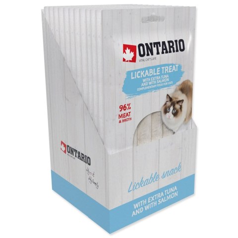 ONTARIO Przysmak do lizania dla kotów extra tuńczykiem i łososiem 5x14g (213-53718)