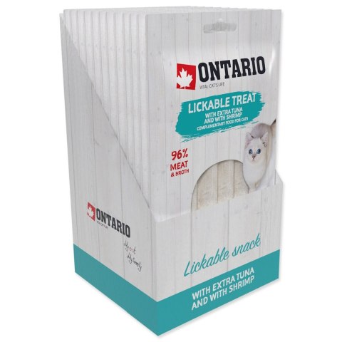 ONTARIO Przysmak do lizania dla kotów z extra tuńczykiem i krewetkami 5x14g (213-53713)