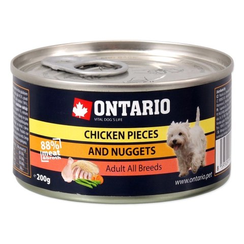 ONTARIO kawałki kurczaka z nuggetsami z kurczaka 200g puszka dla psa (214-2000)