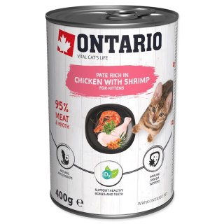 ONTARIO konserwa dla kotów Kurczak przyprawiony Krewetkami oraz Rokitnikiem 400g (213-21032)