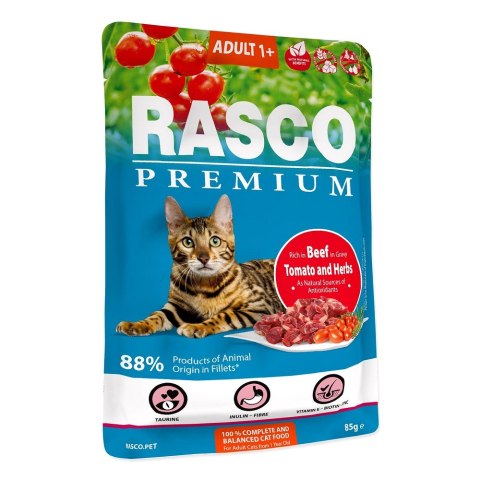 RASCO Premium wolowina z ziolami fileciki w sosie 85g saszetka dla kota (1703-13102)