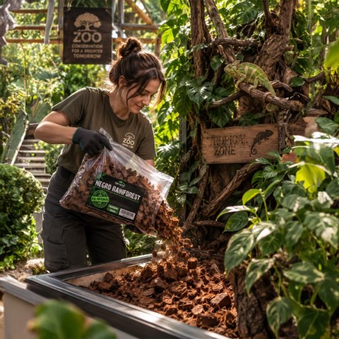 Terrario Negro Rainforest 15l - podłoże zrębki kokosa