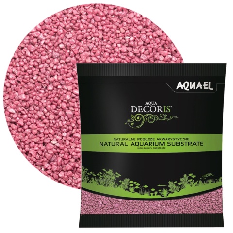 AQUAEL Aqua Decoris Żwirek Lila Róż 2–3 mm 1 kg - podłoże do akwarium