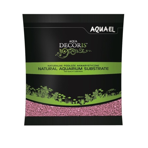 AQUAEL Aqua Decoris Żwirek Lila Róż 2–3 mm 1 kg - podłoże do akwarium